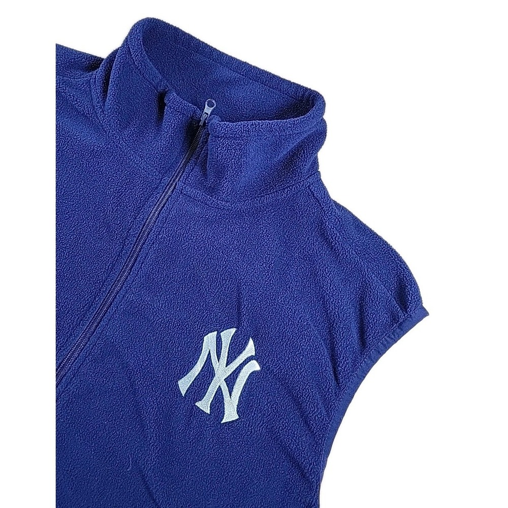 New‎ York Yankees Fleece Vest Blue Zip Polyester XL Baby Ruth Logo SGA 9/24 2025
